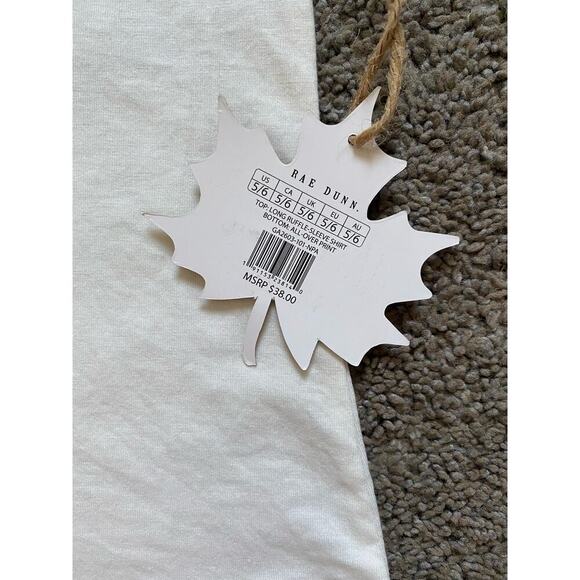 Rae Dunn “HELLO FALL” girls fall outfit featuring pumpkins on pants- size 5/6 - Picture 2 of 3